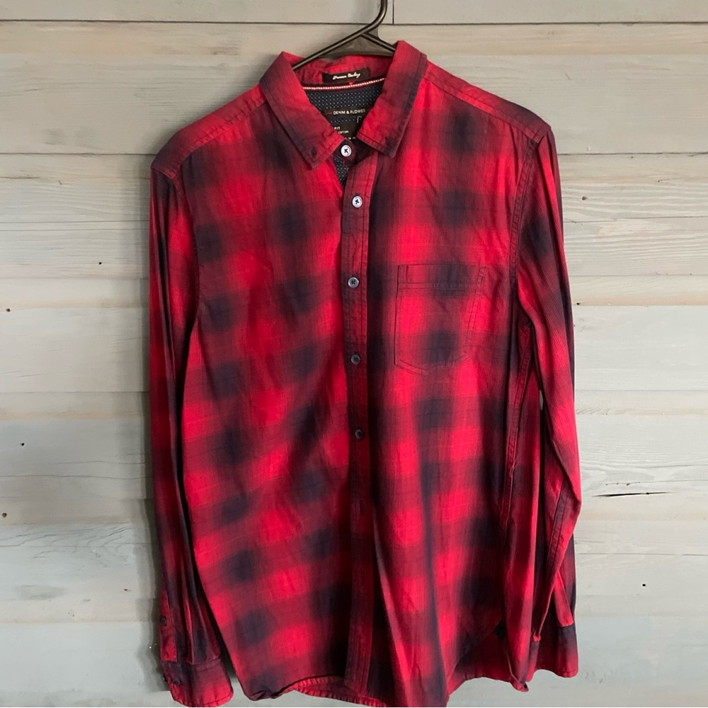 Red and Black Plaid Men's Shirt